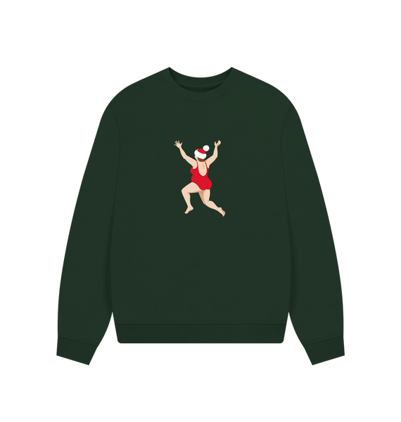 Evergreen Christmas Jumper. Women's oversized sweatshirt