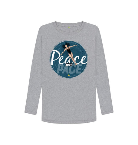 Athletic Grey Women's Long Sleeve T-shirt. Peace Not Pace