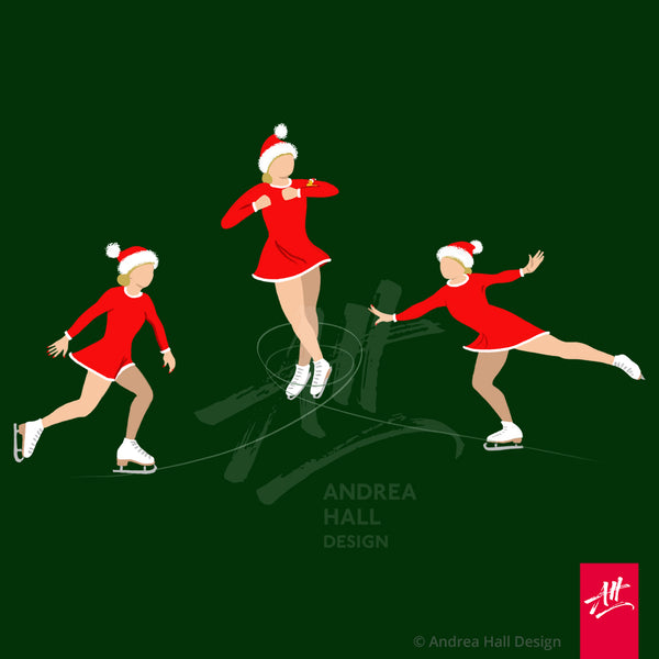 Christmas Jumper. Women's Oversized sweatshirt. Ice Skater – female