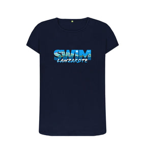 Navy Blue Swim Lanzarote t-shirt. Women's fit