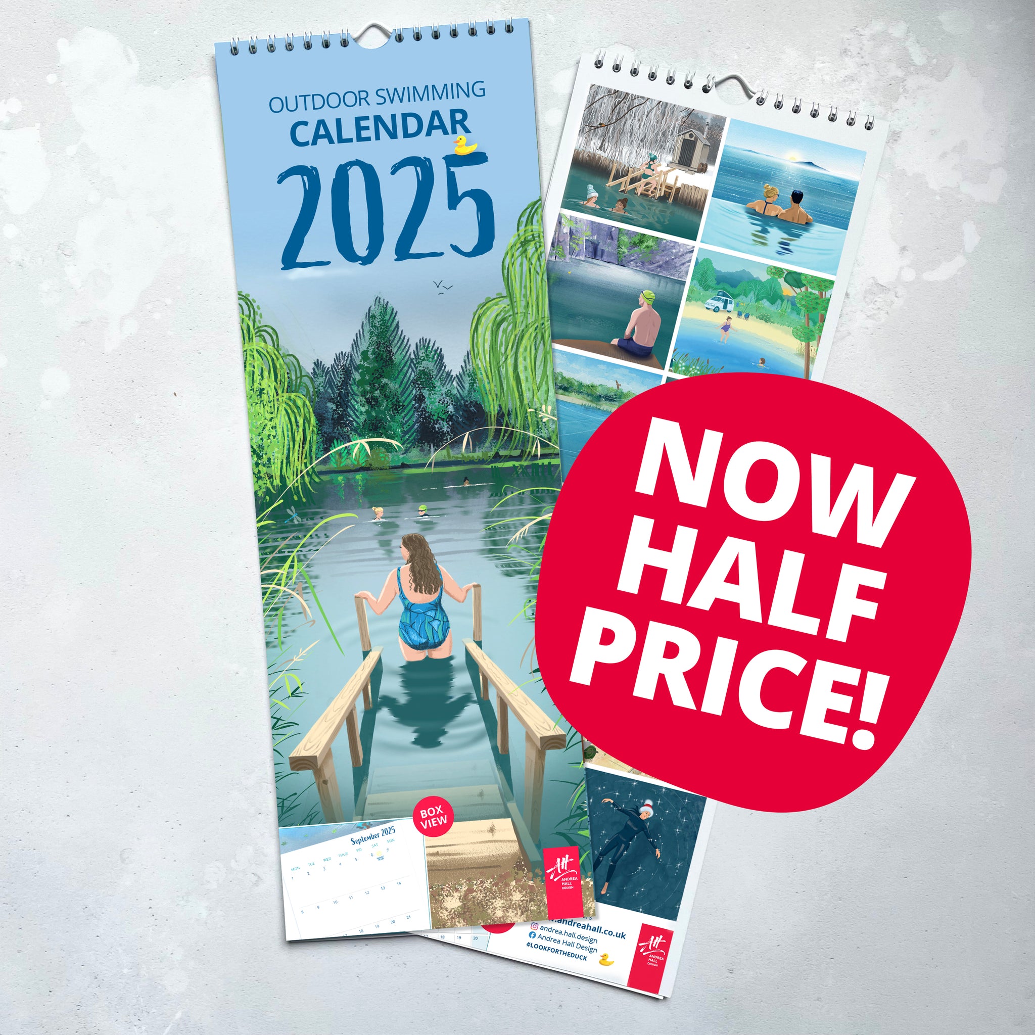 NOW HALF PRICE!! 2025 Andrea Hall Outdoor Swimming calendar