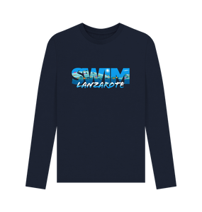 Navy Blue Swimfinity Swim Lanza men's long sleeve T=shirt