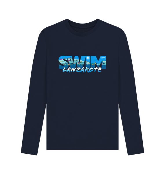 Navy Blue Swimfinity Swim Lanza men's long sleeve T=shirt