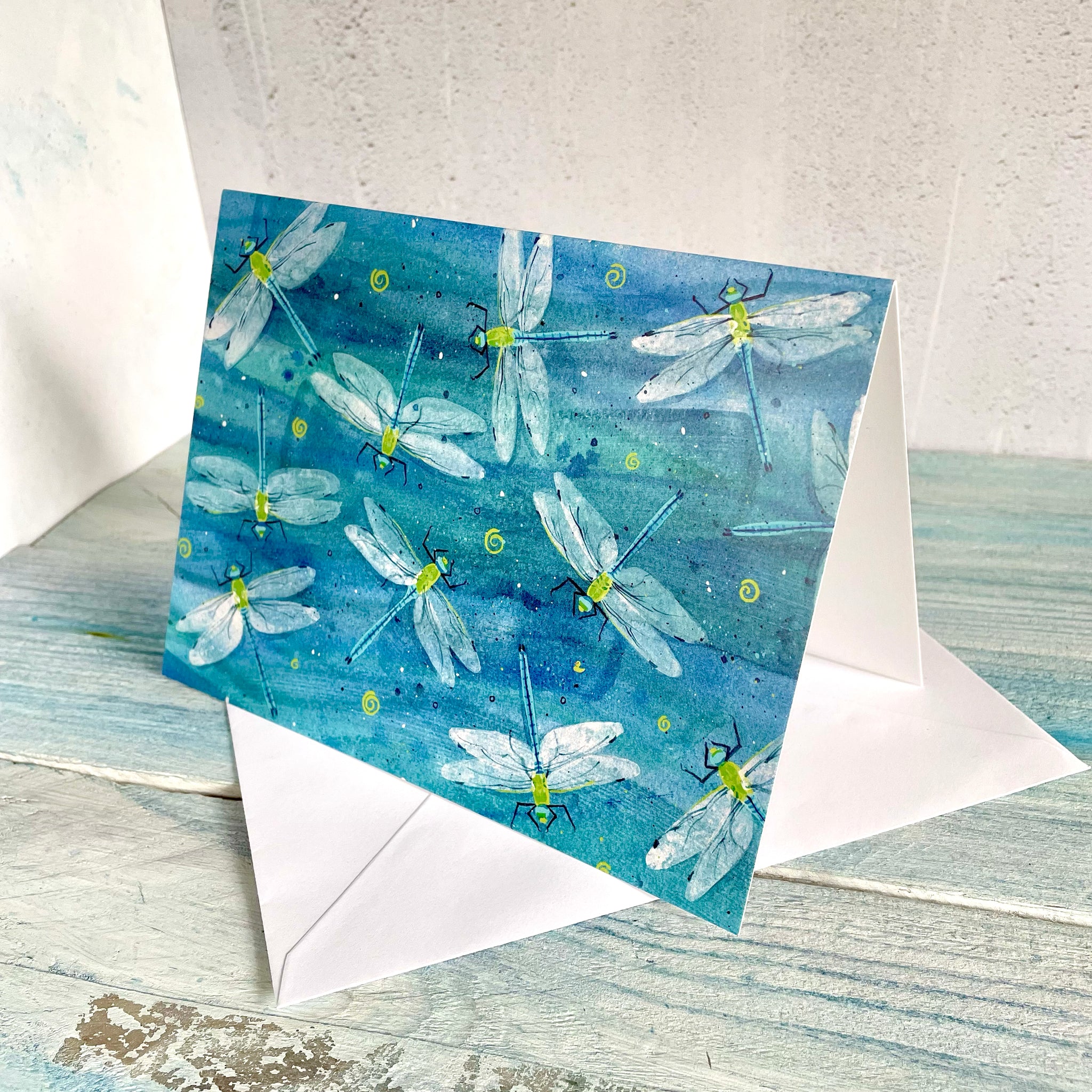 Dragonflies greetings card