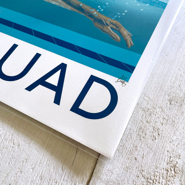 Swim Squad – Female Swimmer Art Print