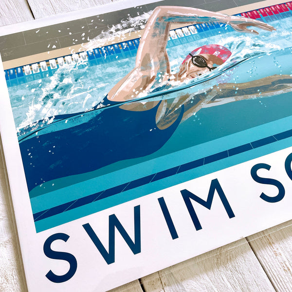 Swim Squad – Female Swimmer Art Print
