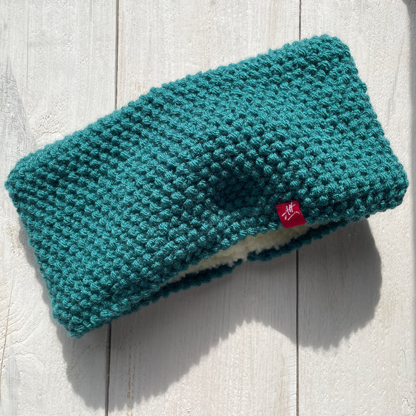 Hand Knitted headband in Teal