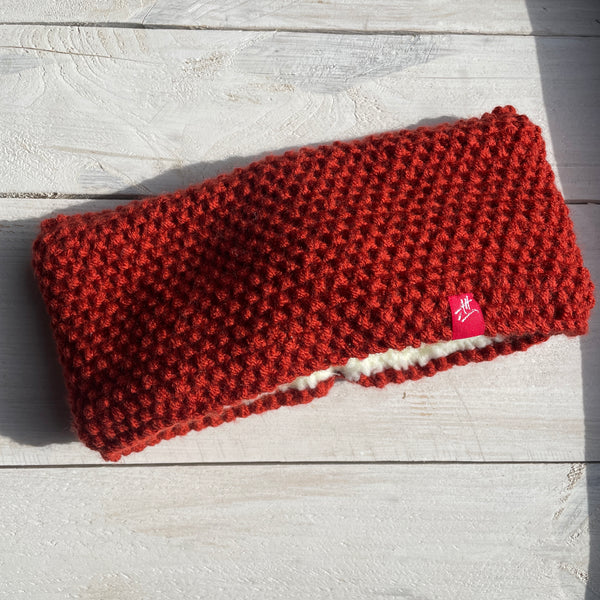Hand Knitted headband in Rust