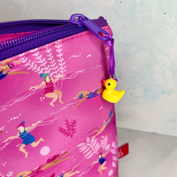 Waterproof swim pouch. Ladies Wot Swim, pink design