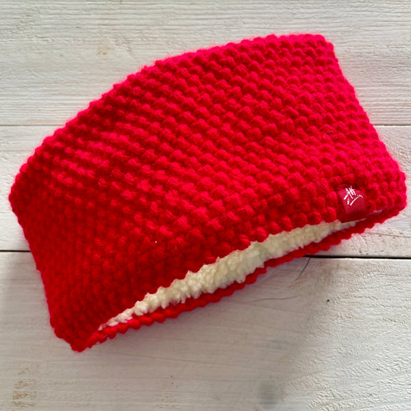 Hand-knitted headband – Deep Band – Red