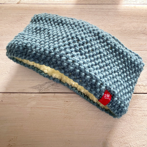 Hand-knitted headband – Deep Band – Storm Blue