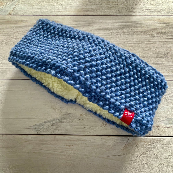 Hand-knitted headband – Narrow band – Sky Blue