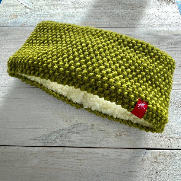 Hand-knitted headband – Deep Band – Moss Green