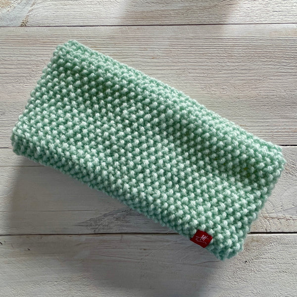 Hand-knitted headband – Deep Band – Mint Green