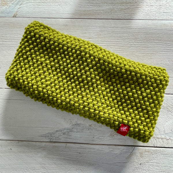 Hand-knitted headband – Deep Band – Moss Green