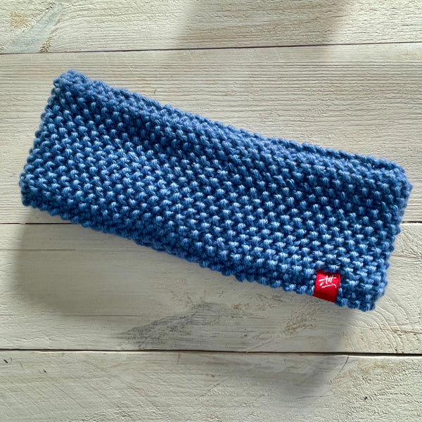 Hand-knitted headband – Narrow band – Sky Blue