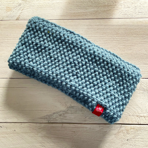 Hand-knitted headband – Deep Band – Storm Blue