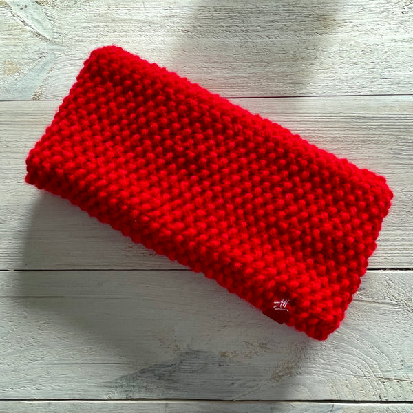 Hand-knitted headband – Deep Band – Red