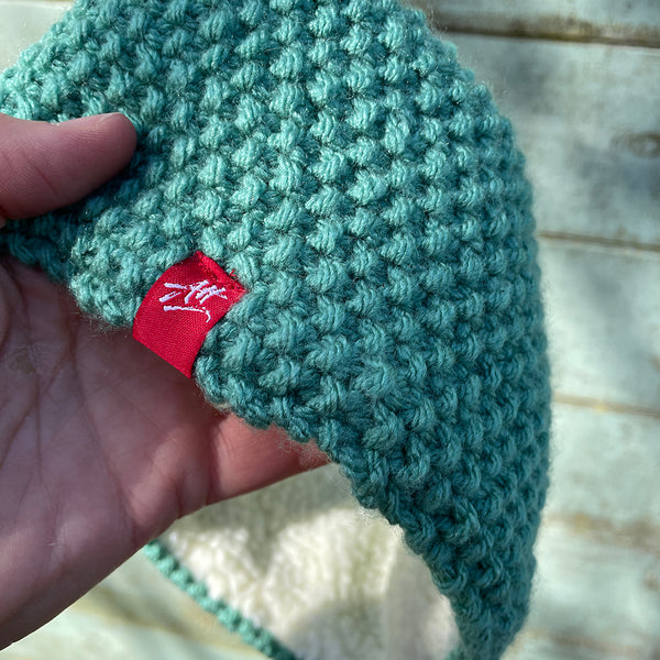 Hand-knitted headband – Narrow band – Lichen Green