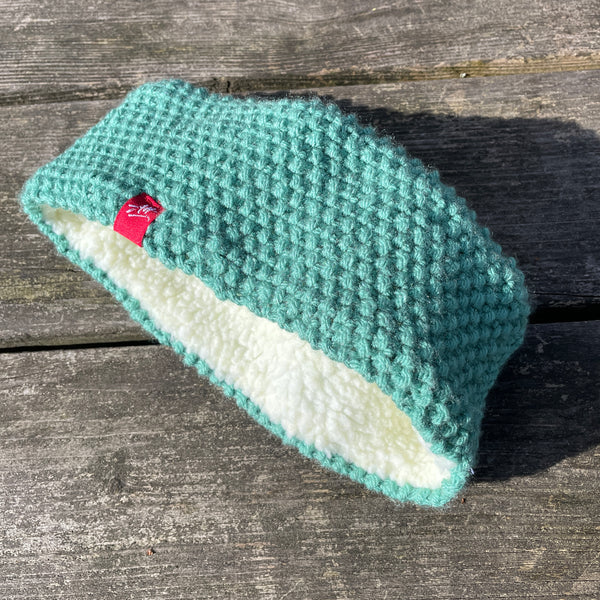 Hand-knitted headband – Narrow band – Lichen Green