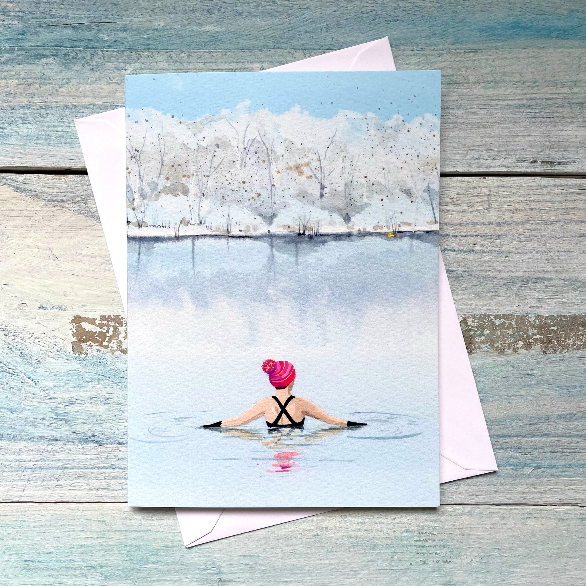 Winter Swimming card. January Dip