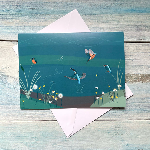 Kingfishers greetings card