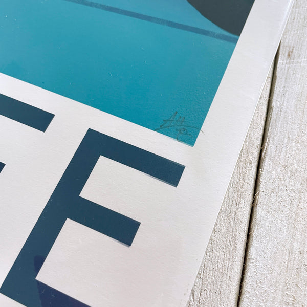 Close-up detail of the Lane Life fine art print, showing the printed texture and artist’s signature