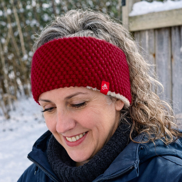 Hand-knitted deep headband