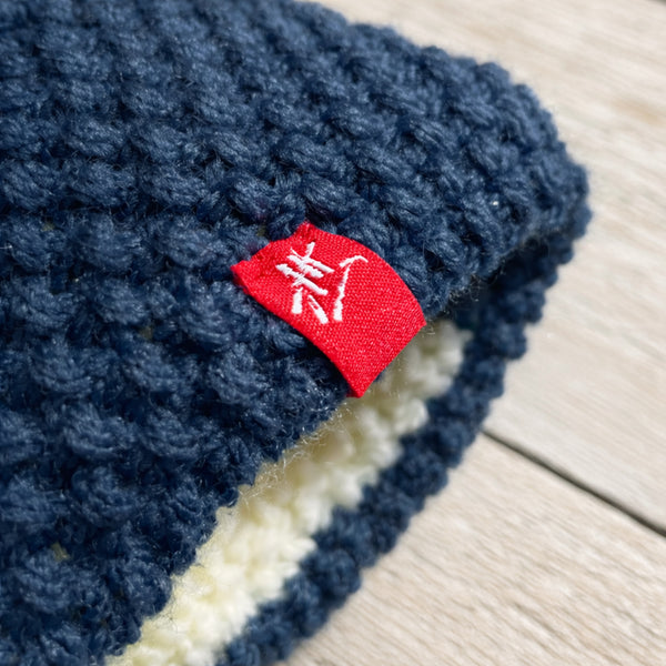 Hand-knitted headband – Narrow band – Navy Blue