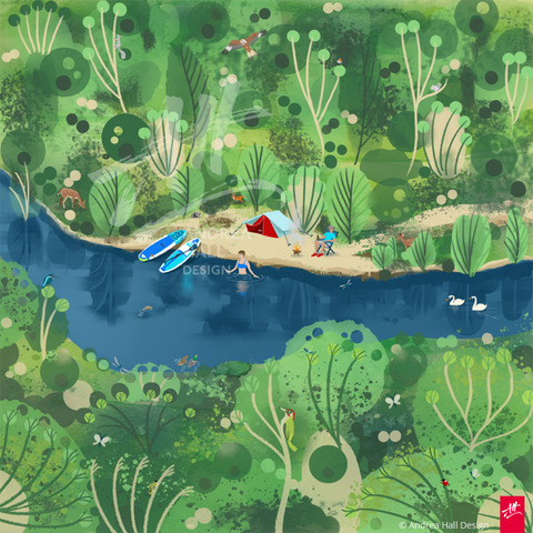 Paddle and Pitch. Signed Art Print