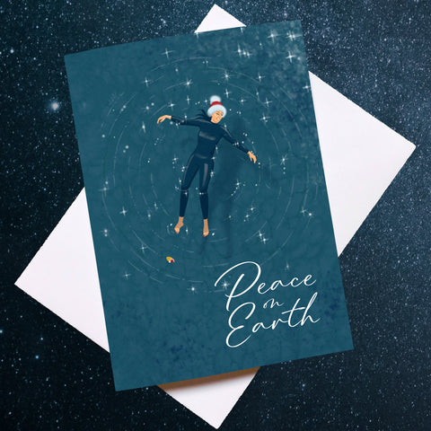 Wild Swimming Christmas Card 'Peace On Earth'