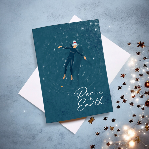 Wild Swimming Christmas Card 'Peace On Earth'