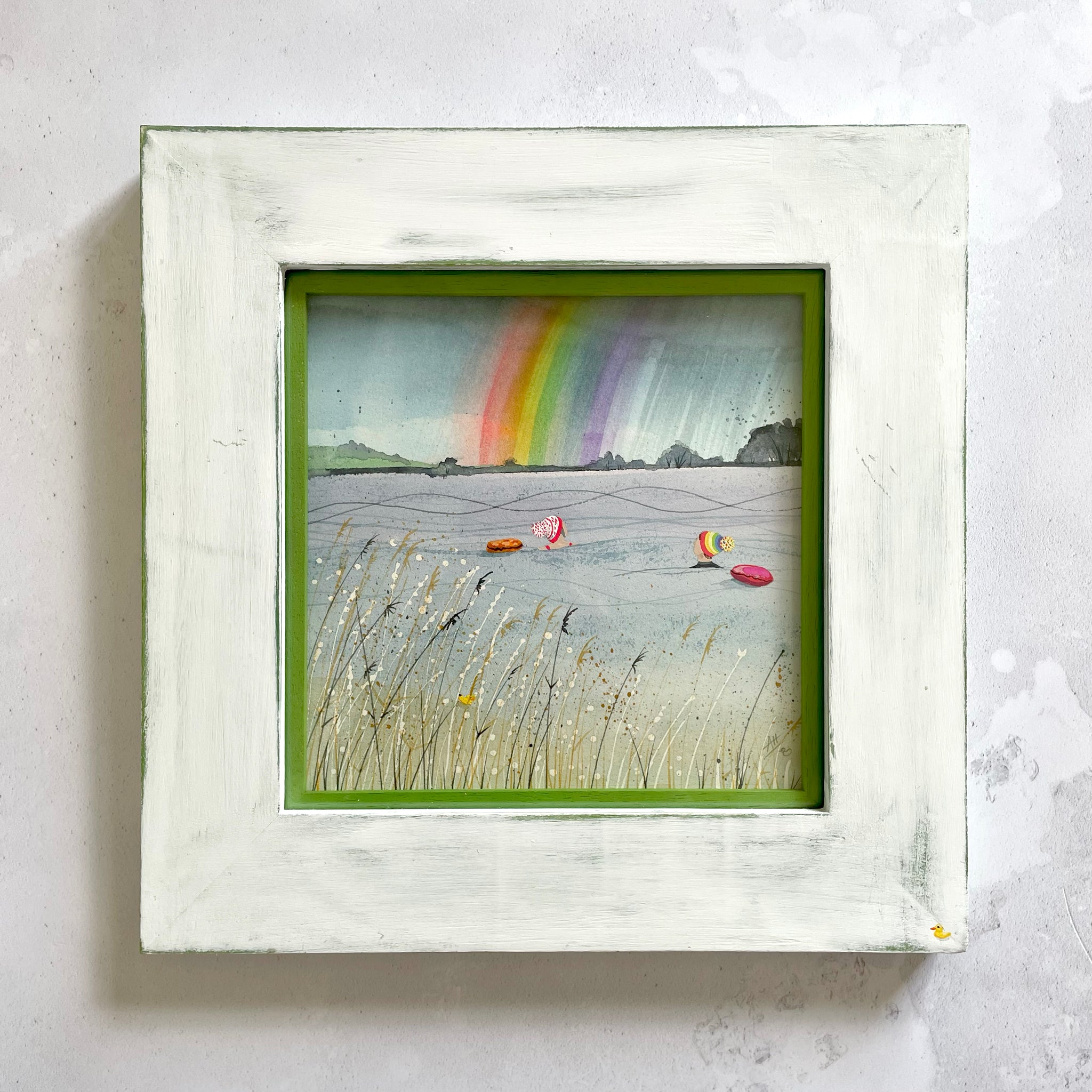 Original painting. Rainbow Swimmers by Andrea Hall
