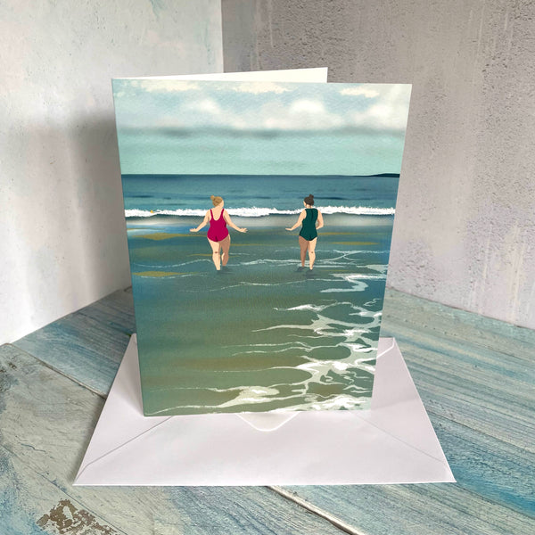 Sea Swimming greetings card