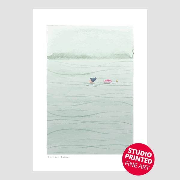 Serene Swim | Winter Wild Swimming – Studio Printed Fine Art Print