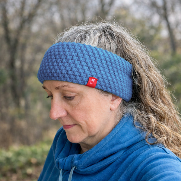 Hand-knitted headband – Narrow band – Sky Blue
