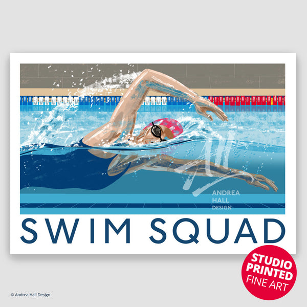Swim Squad – Female Swimmer Art Print
