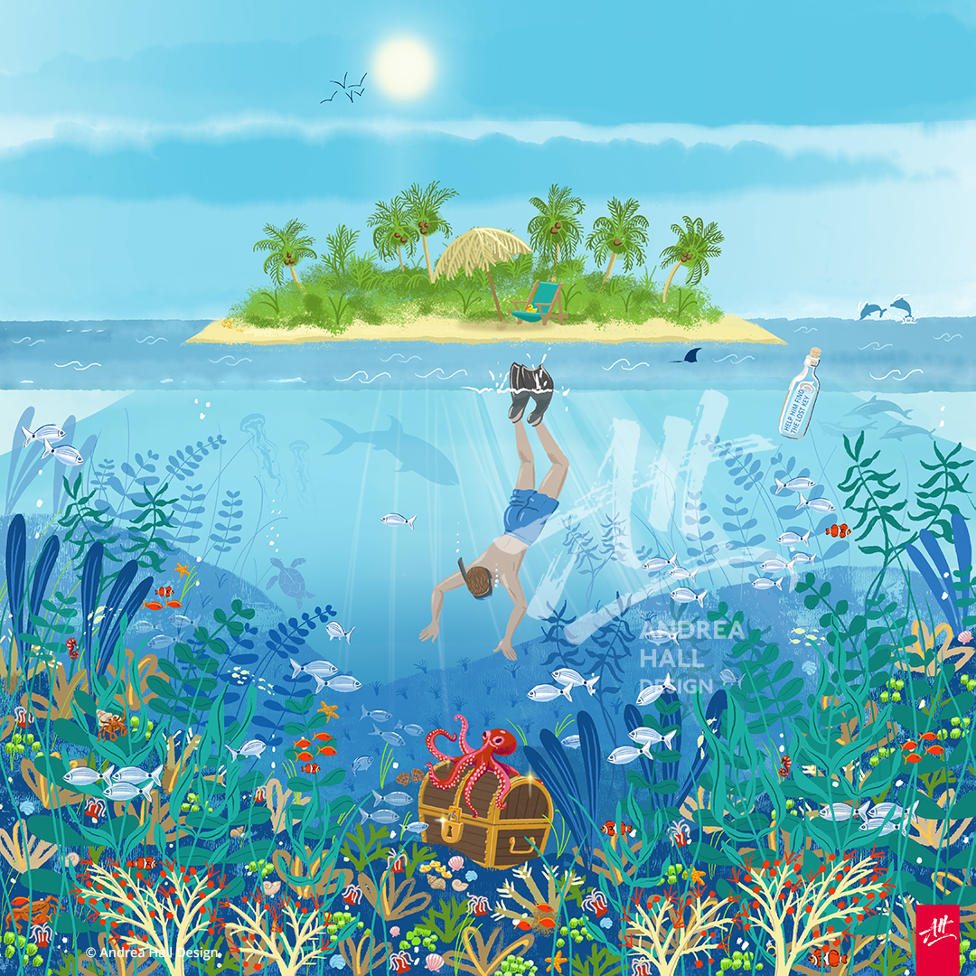 Treasure Island. Signed Art Print