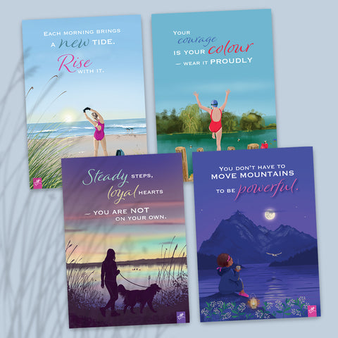 Outdoor Swimming postcards set. Tide and Time
