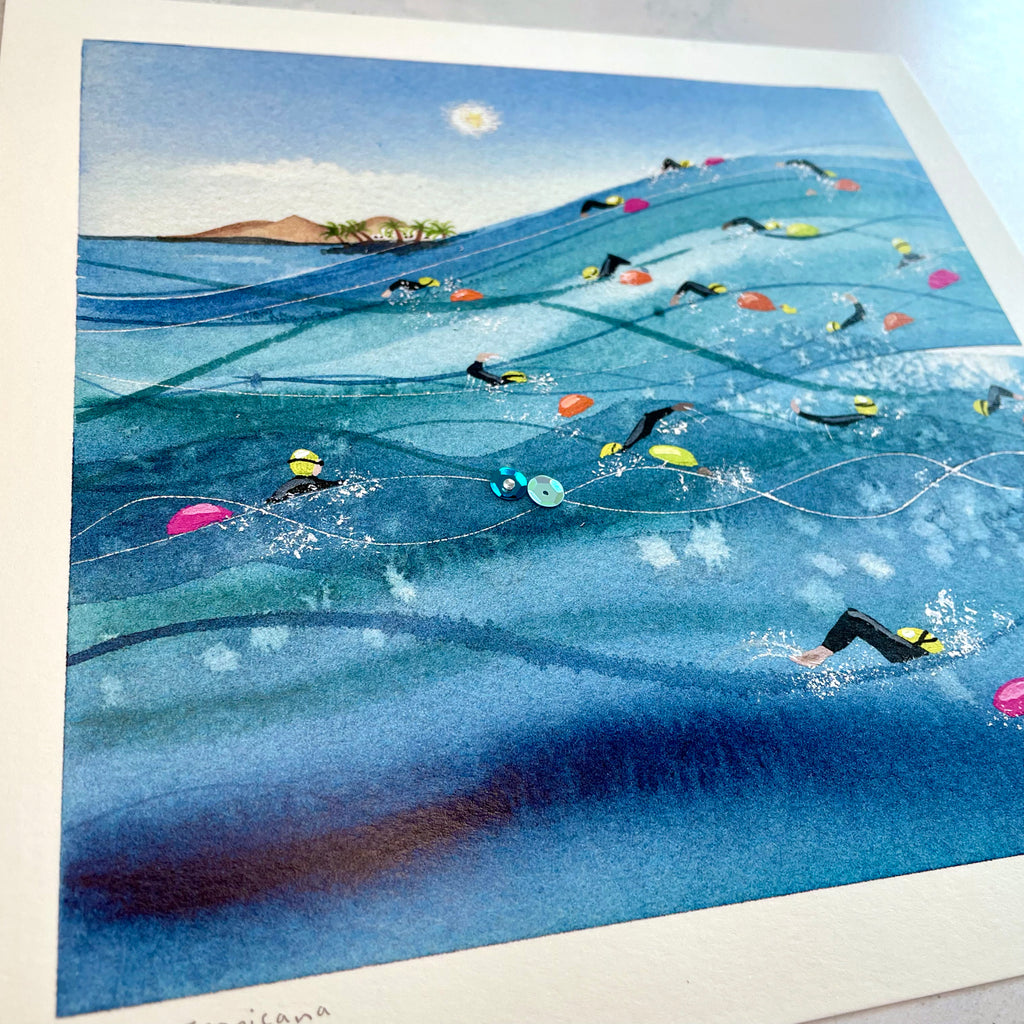 Swim Tropicana | Open Water Swimming Art Print by Andrea Hall – Andrea ...