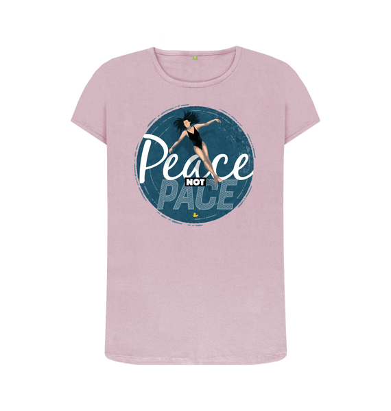 Mauve Peace Not Pace T-shirt \u2013 women's fit