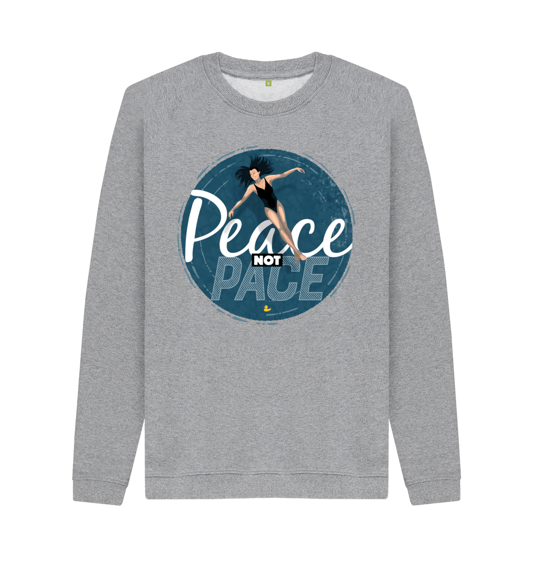 Light Heather Peace Not Pace wild swimming sweatshirt - unisex fit