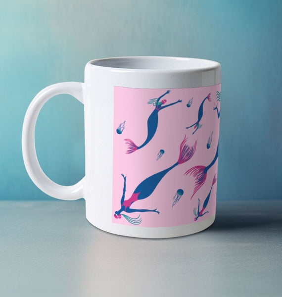 Mermaids Mug in Pink