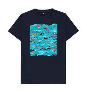 Navy Blue Outdoor Swimmers classic fit t-shirt