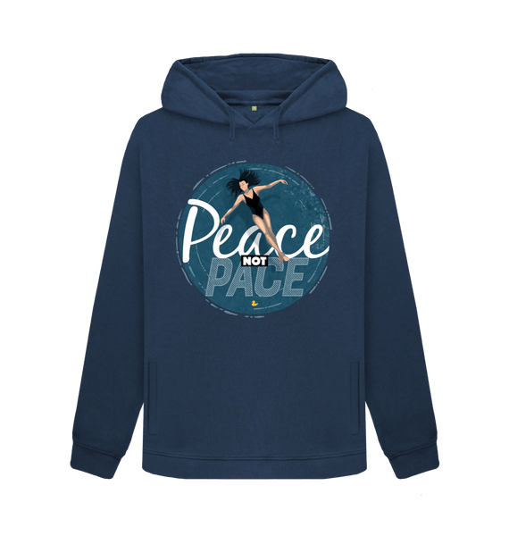 Navy Blue Peace Not Pace hoodie \u2013 women's fit