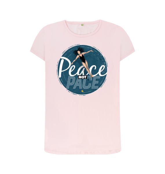 Pink Peace Not Pace T-shirt \u2013 women's fit