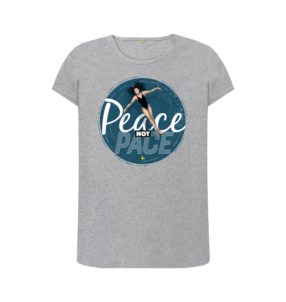 Athletic Grey Peace Not Pace T-shirt \u2013 women's fit