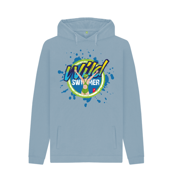 Stone Blue Printed Hoody Front