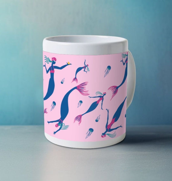 Mermaids Mug in Pink