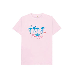 Pink Kids Blue Flamingos t-shirt